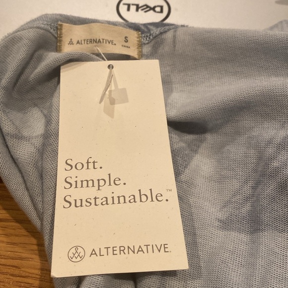 Small blue watercolor palm alternative pants suit - Picture 3 of 4